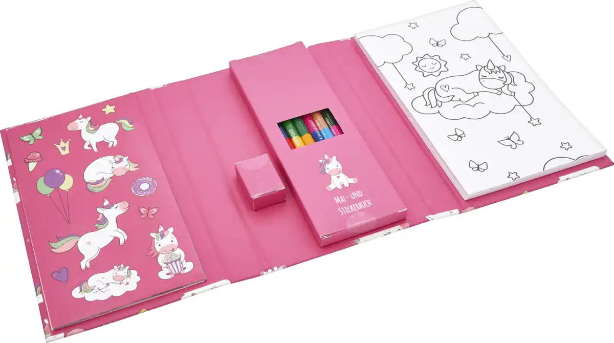 Bild 1 von IDEENWELT Mal- & Stickerbuch Einhorn