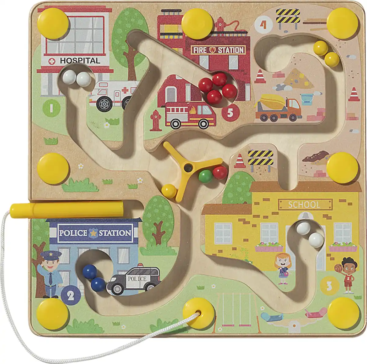 Bild 1 von IDEENWELT Holz-Magnetspiel Einsatzfahrzeuge