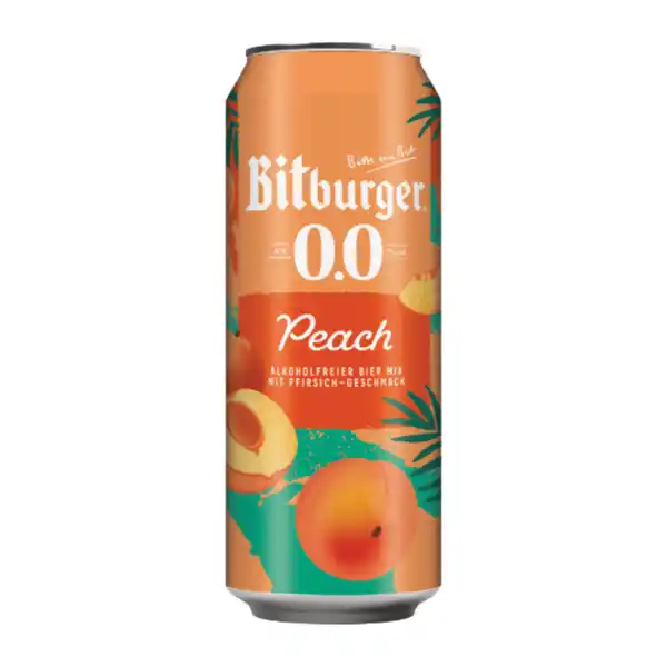 Bild 2 von BITBURGER Peach 0,0 % 0,5L