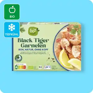 BIO Bio-Black-Tiger-Garnelen, Aufgeschnittene Schale