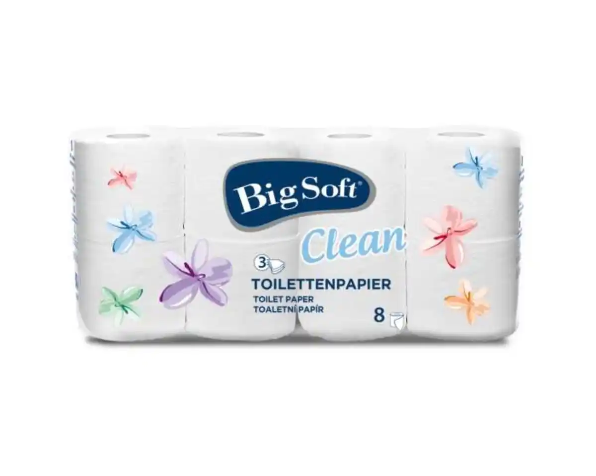 Bild 1 von Big Soft Toilettenpapier Clean 8x150 Blatt, 3 lagig