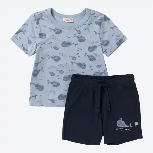 Bild 2 von Baby-Jungen-Set mit Wal-Motiven, 2-teilig