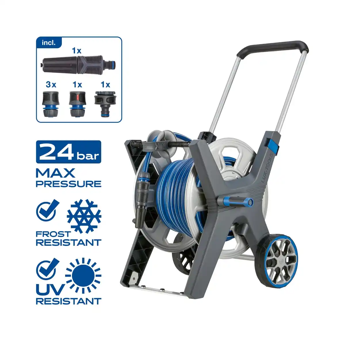 Bild 2 von LUX Schlauchwagen-Set Pro Metalltrommel mit Schlauch 30 m