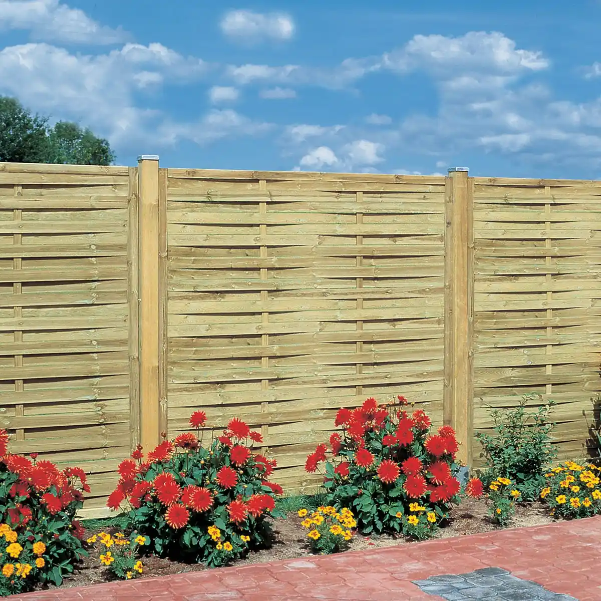 Bild 3 von Sichtschutzzaun-Element Grün druckimprägniert 180 cm x 180 cm