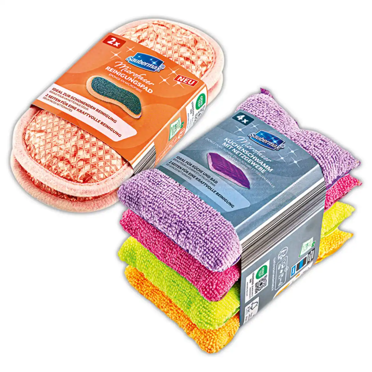 Bild 1 von Saubermax Bunte Microfaser Spezialschwämme