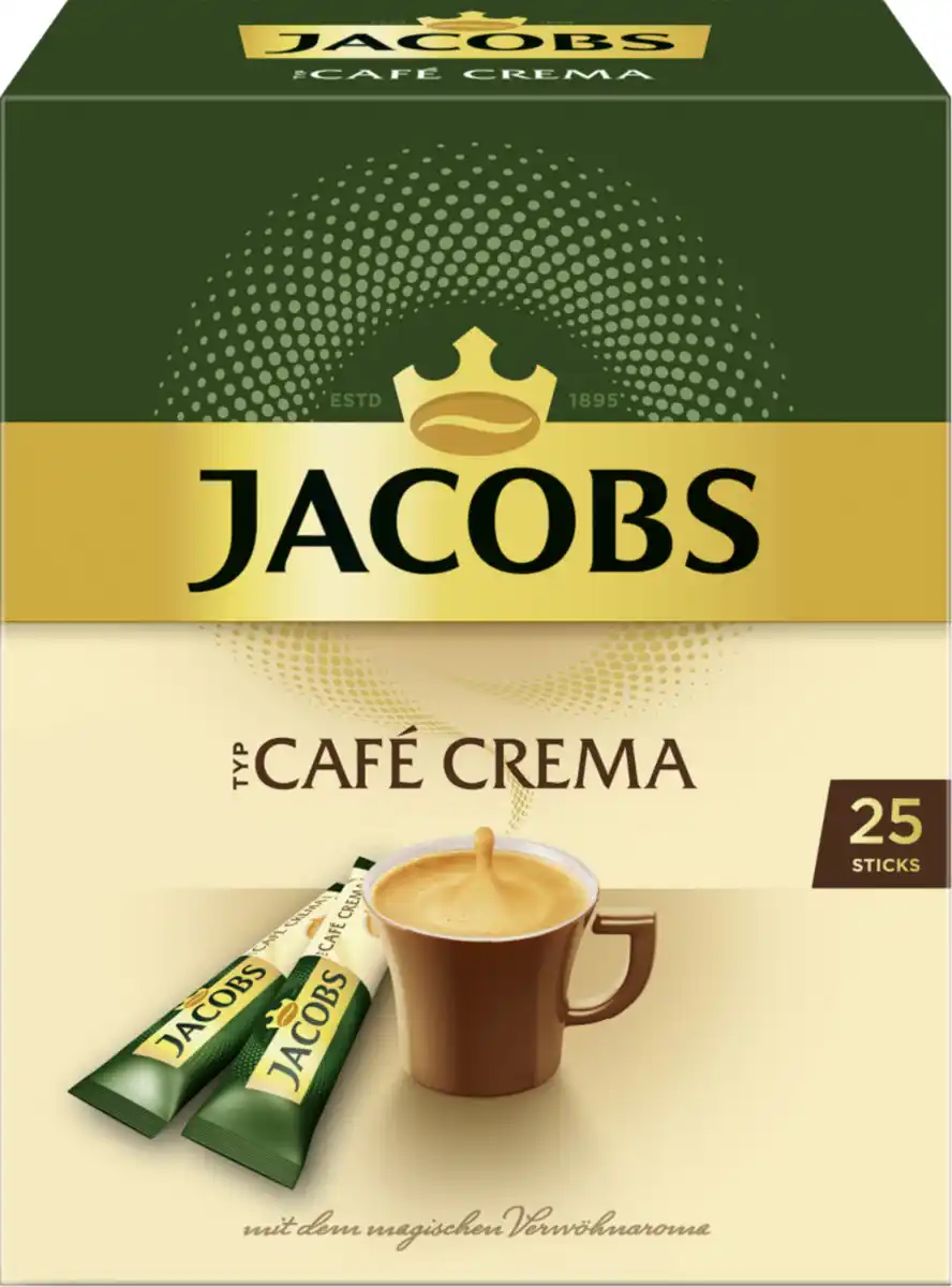 Bild 1 von Jacobs Café Crema Kaffee, 25 Einzelportionen, 45 g