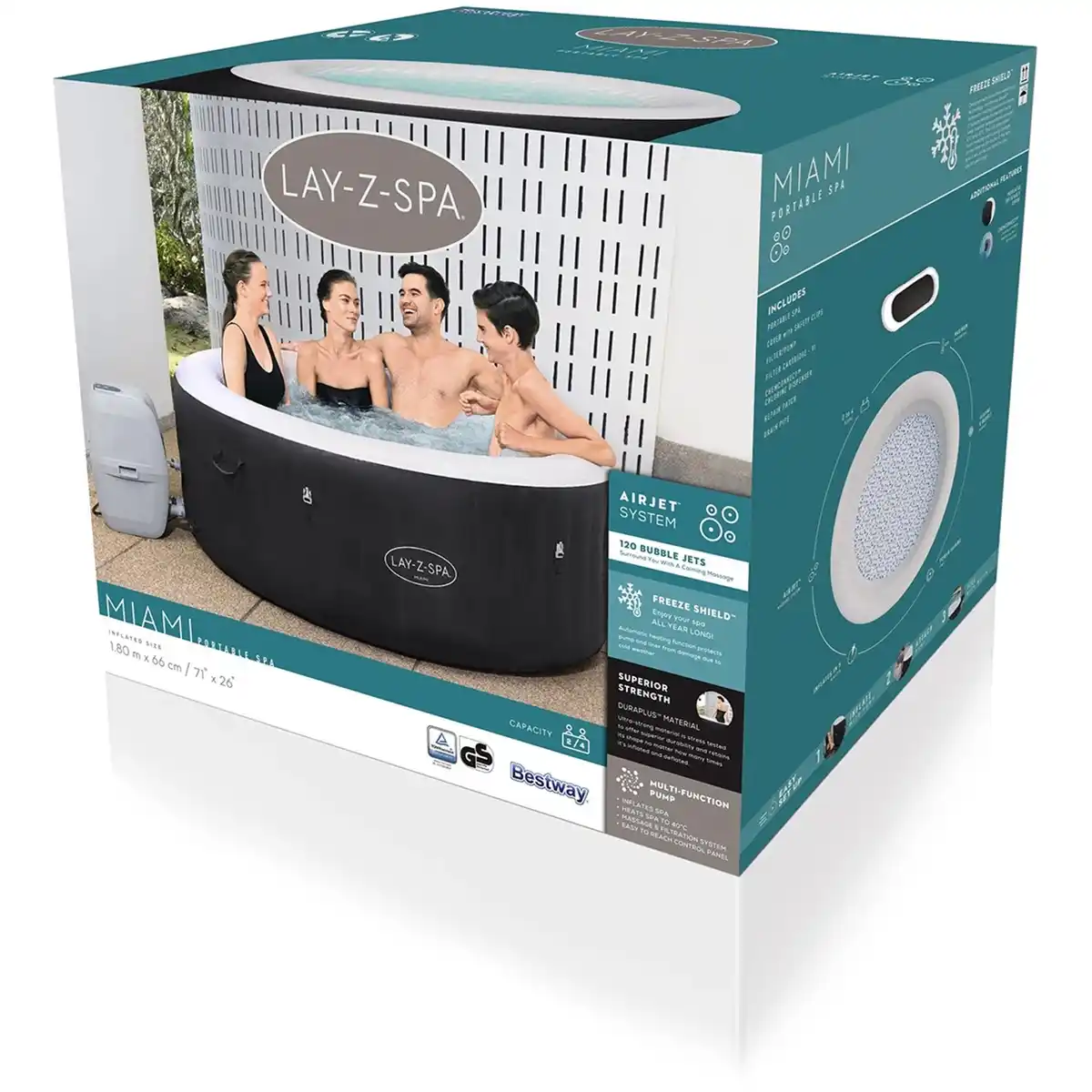 Bild 3 von Bestway Whirlpool Lay-Z-Spa Miami AirJet Ø 180 cm x 66 cm Rund