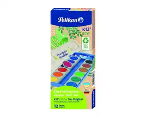 Pelikan Deckfarbkasten K12 eco 12 Deckfarben + 1 Tube Weiß