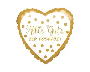 Folienballon Hochzeit Herz golden 43cm