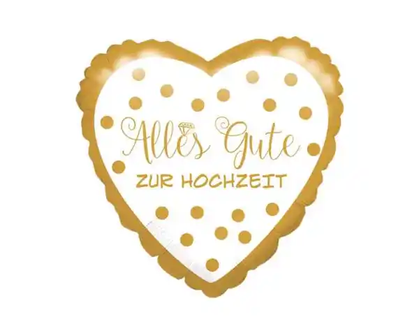 Bild 1 von Folienballon Hochzeit Herz golden 43cm