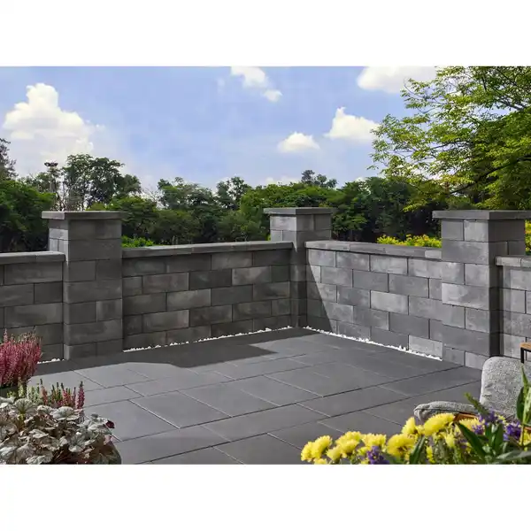 Bild 2 von Kann Lindeza-Mauer Normalstein 40 cm x 20 cm x 15 cm Vulkananthrazit