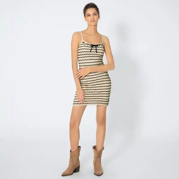 Bild 1 von Damen-Kleid Ajouroptik mit Ringelmuster