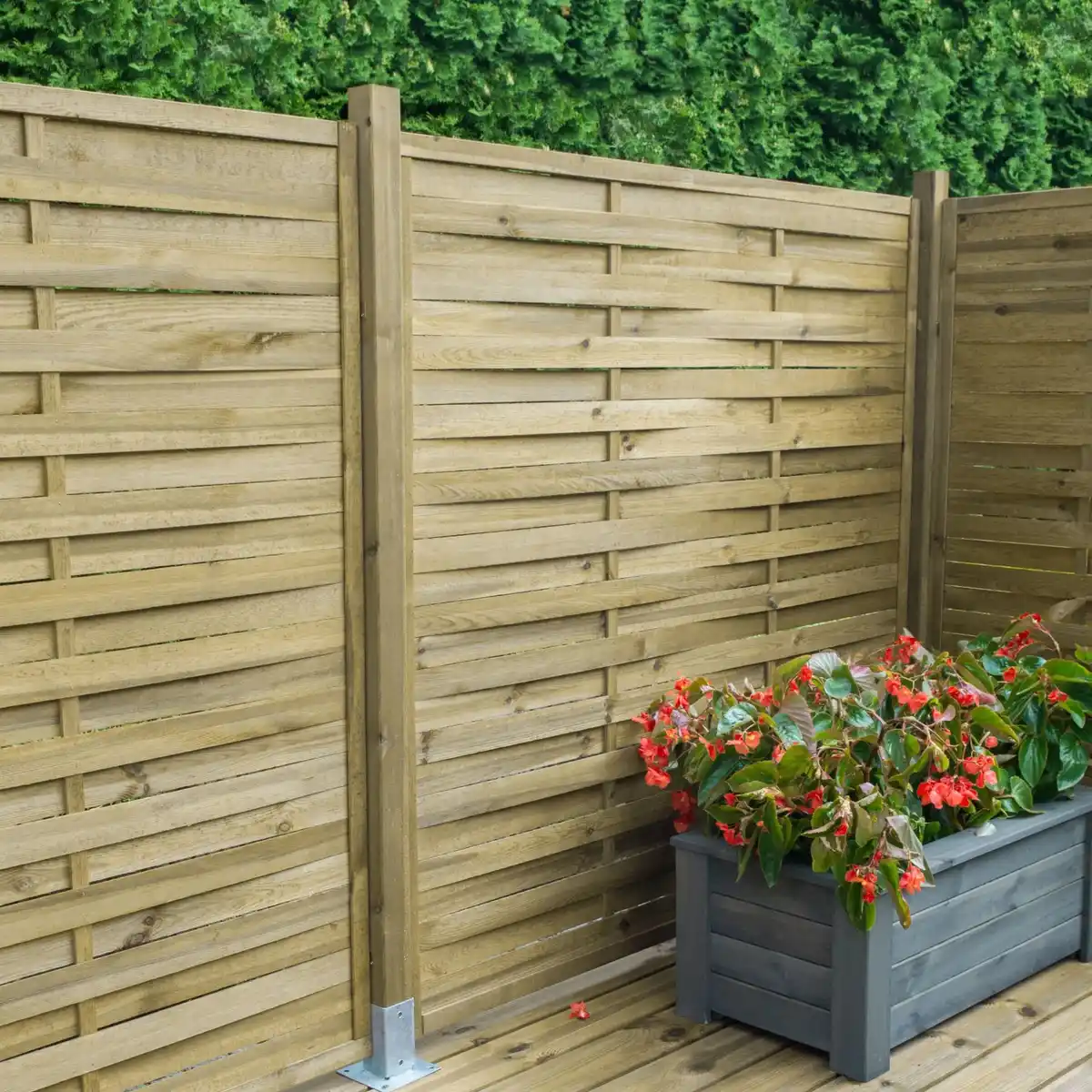 Bild 2 von Sichtschutzzaun-Element Grün druckimprägniert 180 cm x 180 cm