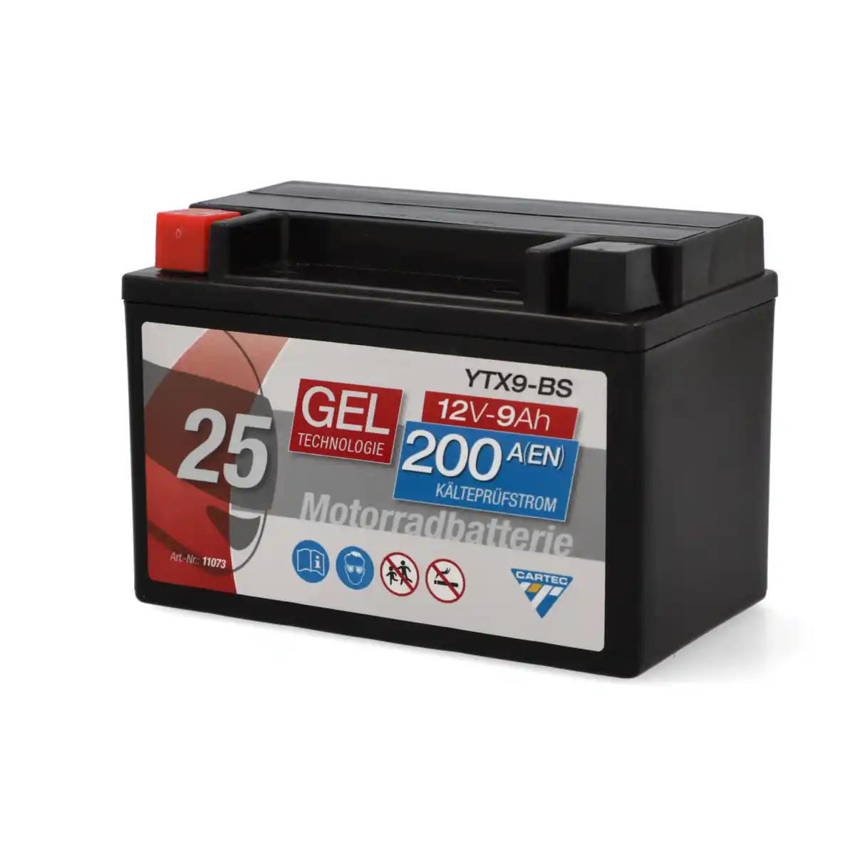 Bild 1 von Cartec Gel Motorradbatterie YTX9-BS 9Ah 200A