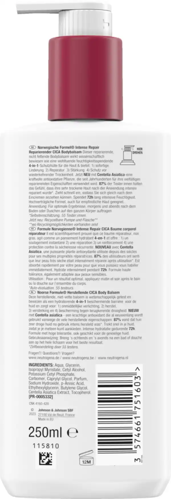 Bild 4 von Neutrogena Reparierender CICA Bodybalsam Norwegische Formel Intense Repair, 250 ml