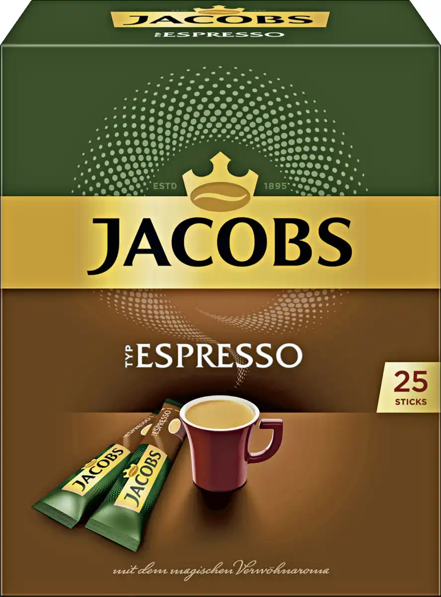Bild 1 von Jacobs Typ Espresso Instantkaffee Sticks, 45 g