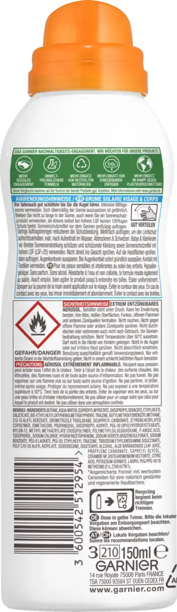 Bild 2 von Garnier Ambre Solaire KIDS SENSITIVE expert+ Anti-Sand Spray LSF 50+, 150 ml