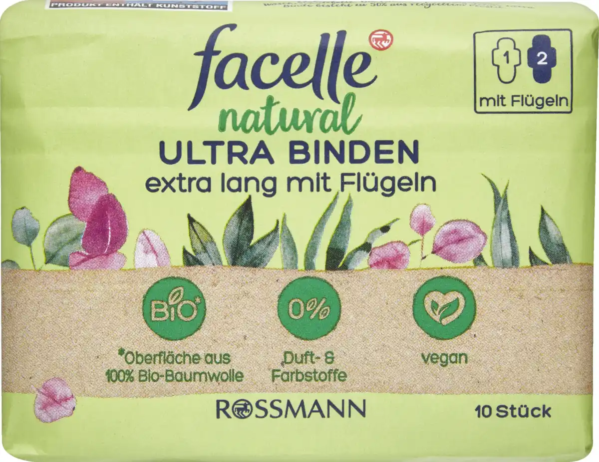 Bild 1 von facelle natural Ultra Binden extra lang mit Flügeln
