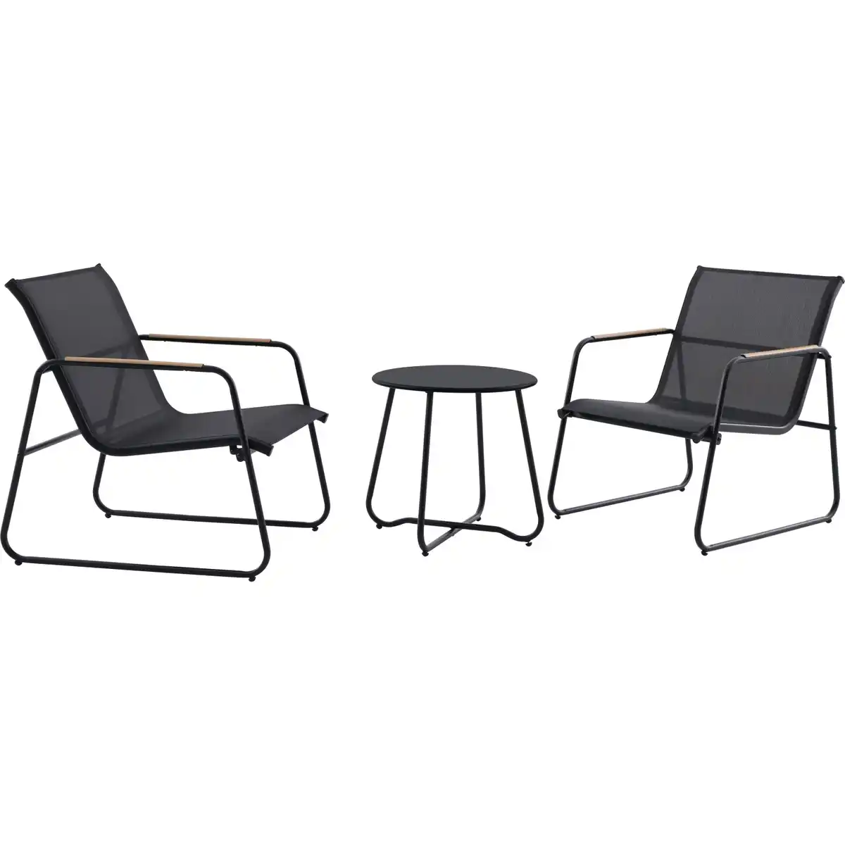 Bild 1 von Balkonmöbel-Set Whitton 3-teilig Stahl Schwarz-Anthrazit