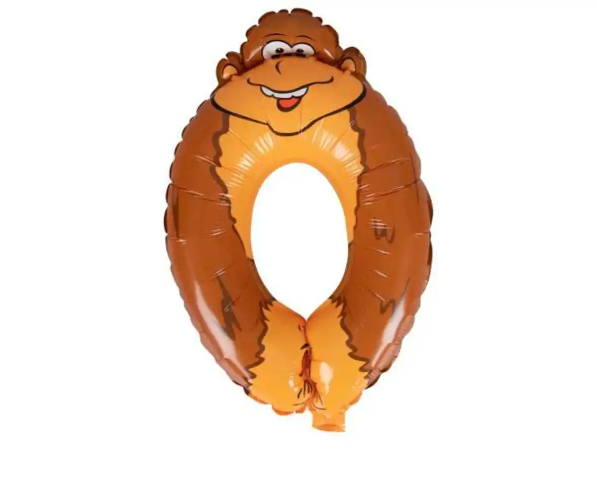 Bild 1 von O'Canny Folienballon Zahl 0 Tier-Design Höhe 36 cm