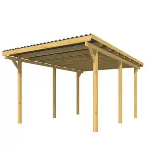 Flachdach-Einzelcarport Holz 495x303x228 cm