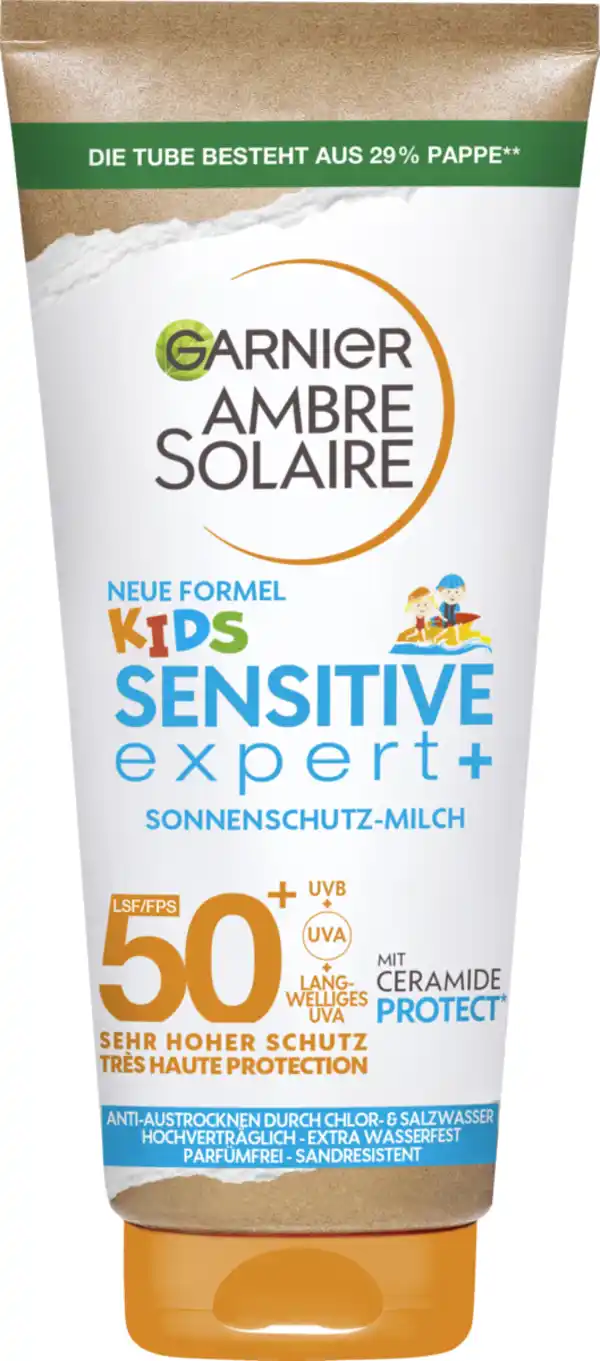 Bild 1 von Garnier Ambre Solaire Sonnenschutz-Milch Kids Sensitive Expert LSF 50+, 175 ml