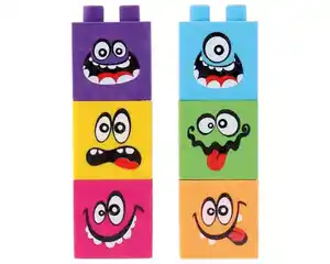 Monster Radierer bunt stapelbar 3er