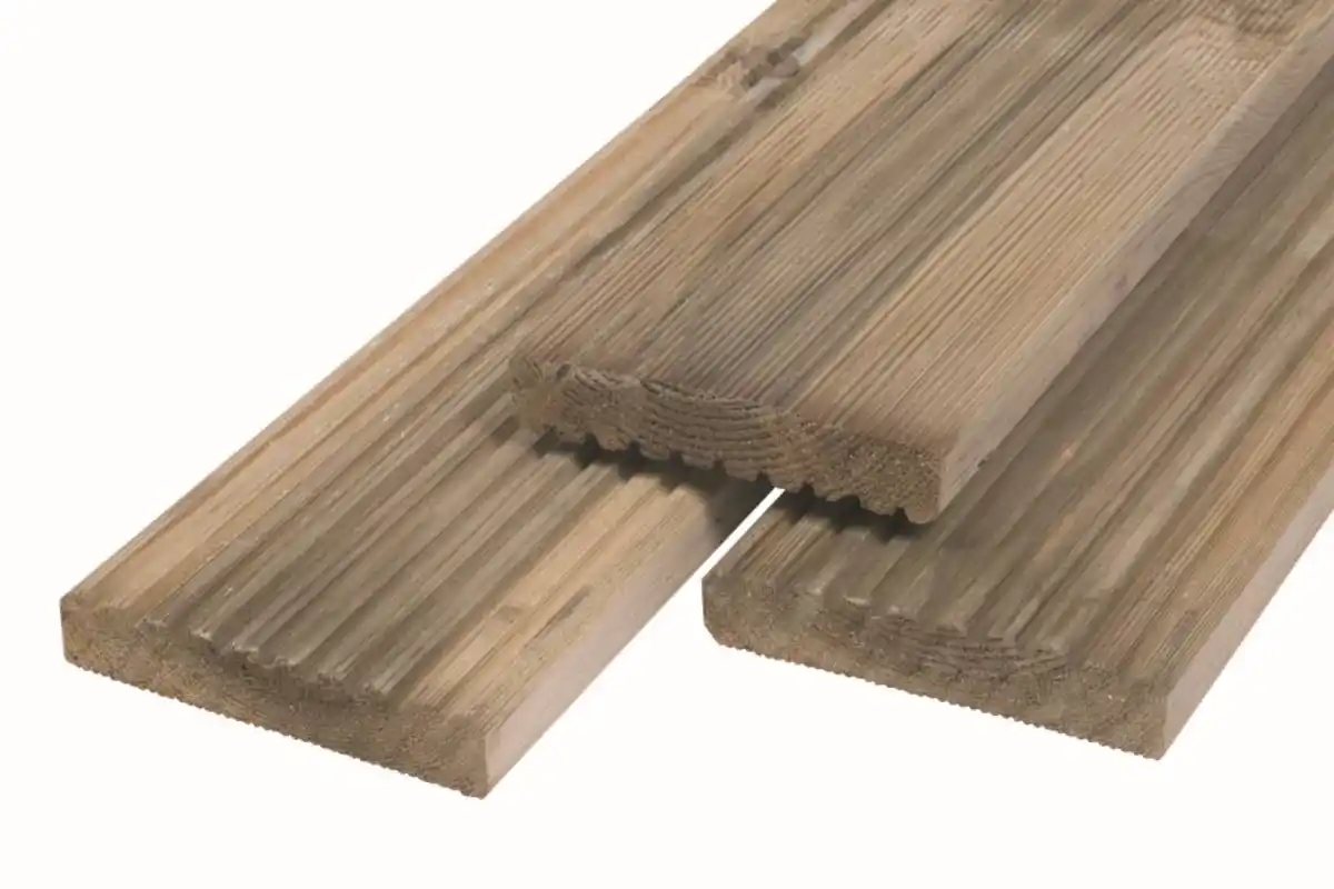 Bild 1 von Terrassendiele Kiefer 200 x 14,5 x 2,8 cm grob/fein grün imprägniert