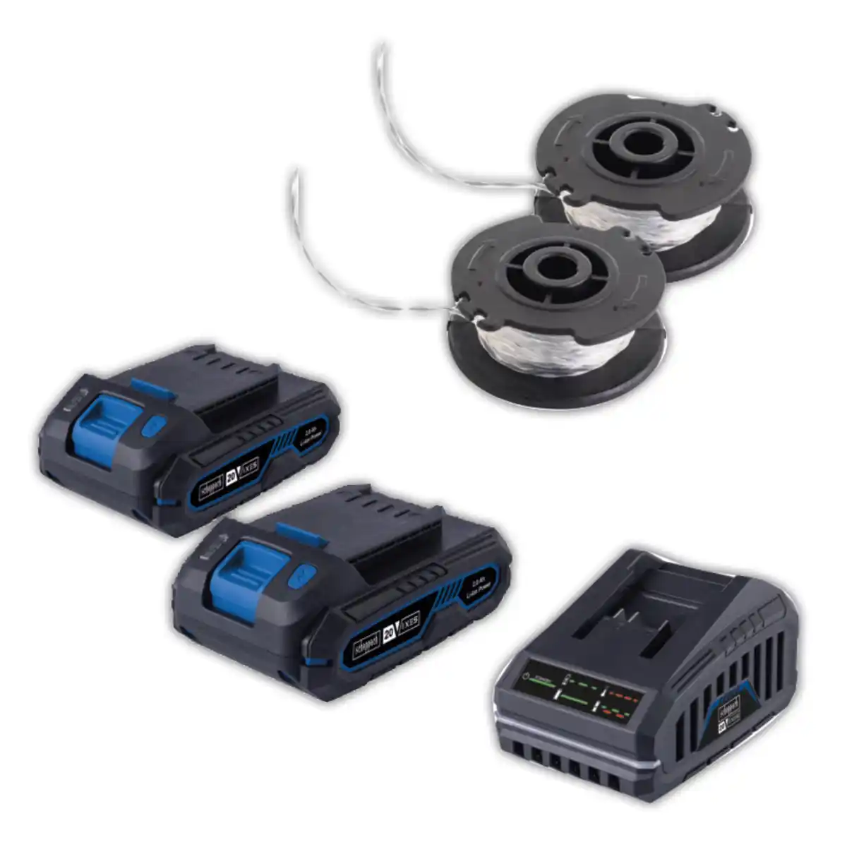 Bild 2 von Scheppach Germany 2in1 20 V AkkuRasentrimmer-Set mit 2 Akkus