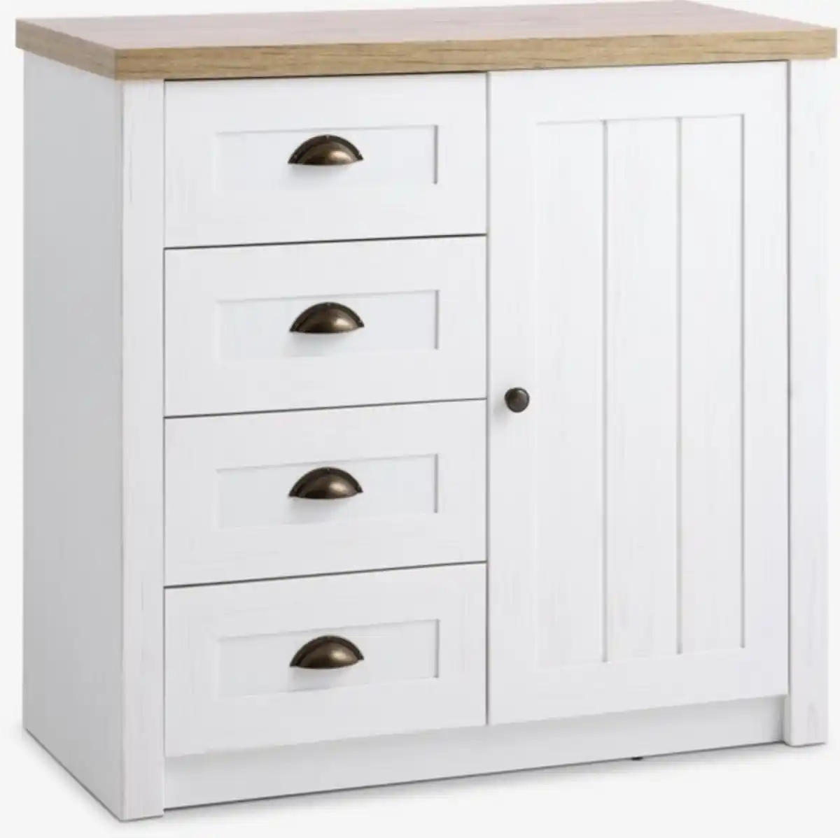 Bild 1 von Kommode MARKSKEL 4 Schubladen 1 Tür weiß/eiche