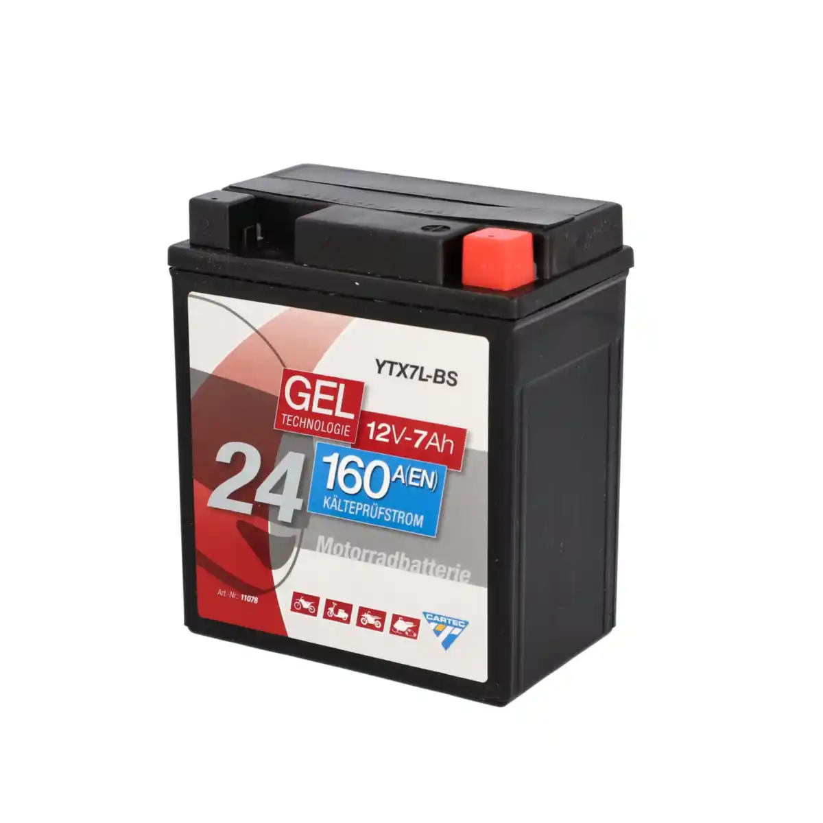 Bild 1 von Cartec Gel Motorradbatterie YTX7L-BS 7Ah 160A