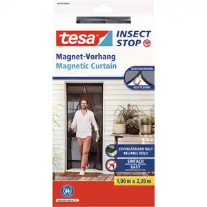 tesa® Selbstschließender Magnetvorhang 1,00 m x 2,20 m Anthrazit