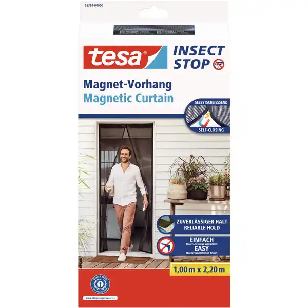 Bild 1 von tesa® Selbstschließender Magnetvorhang 1,00 m x 2,20 m Anthrazit