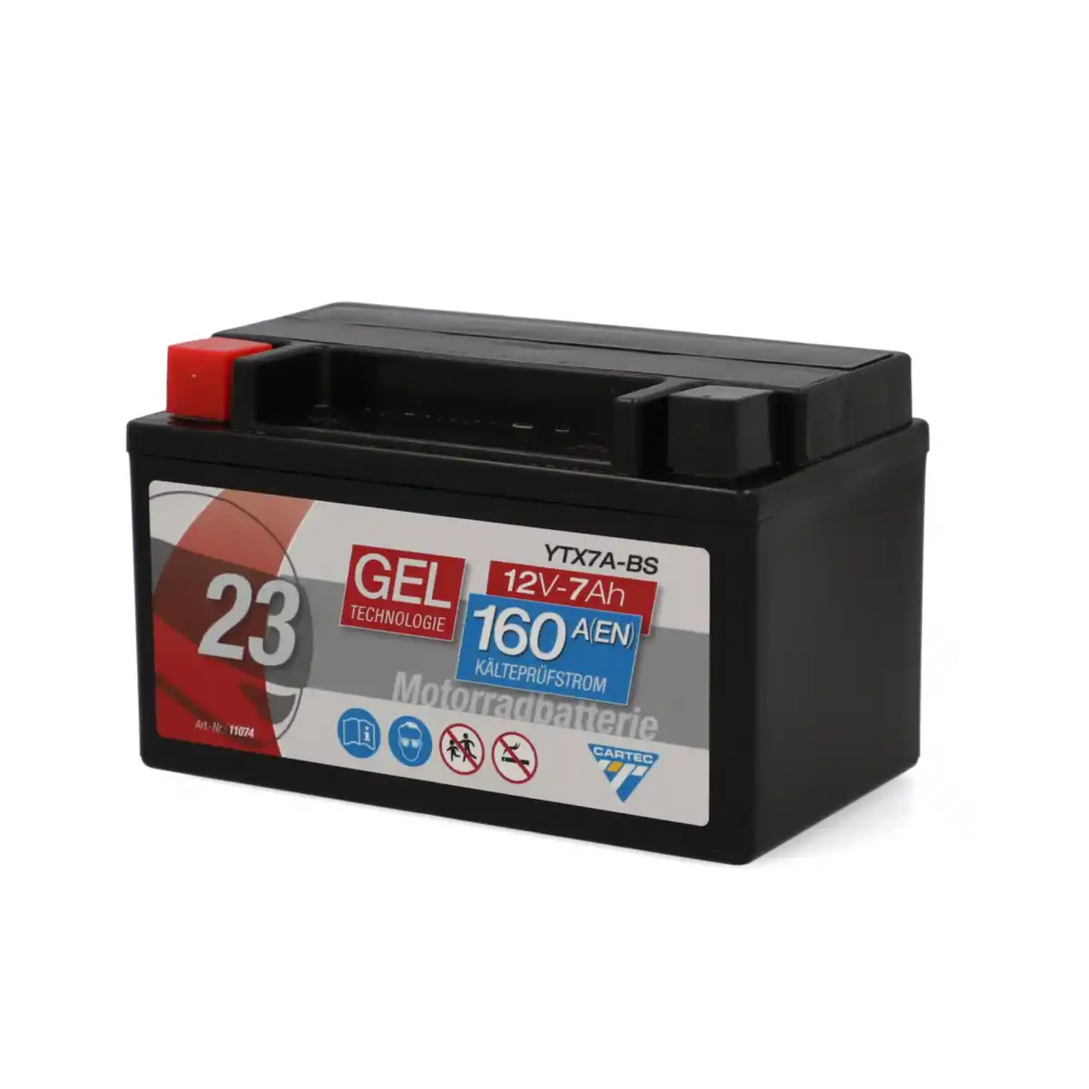 Bild 1 von Cartec Gel Motorradbatterie YTX7A-BS 7Ah 160A