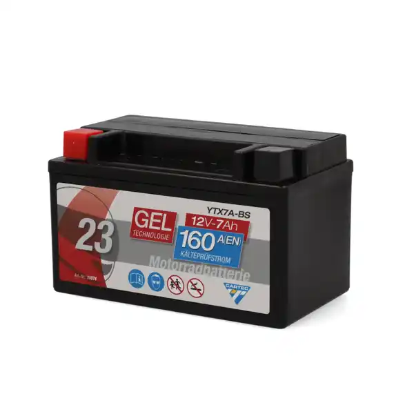 Bild 1 von Cartec Gel Motorradbatterie YTX7A-BS 7Ah 160A
