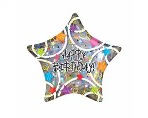 Folienballon Stern Happy Birthday 45cm