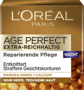 L’Oréal Paris Age Perfect Gesichtscreme Extra-Reichhaltig Manuka Honig Nachtpflege, 50 ml