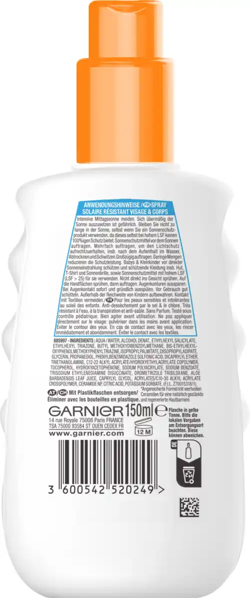 Bild 2 von Garnier Ambre Solaire KIDS SENSITIVE expert+ Sonnenschutz-Spray LSF 50+, 150 ml