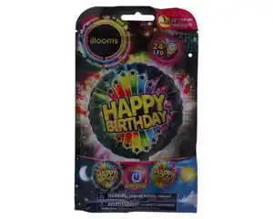LED Folienballon Happy Birthday