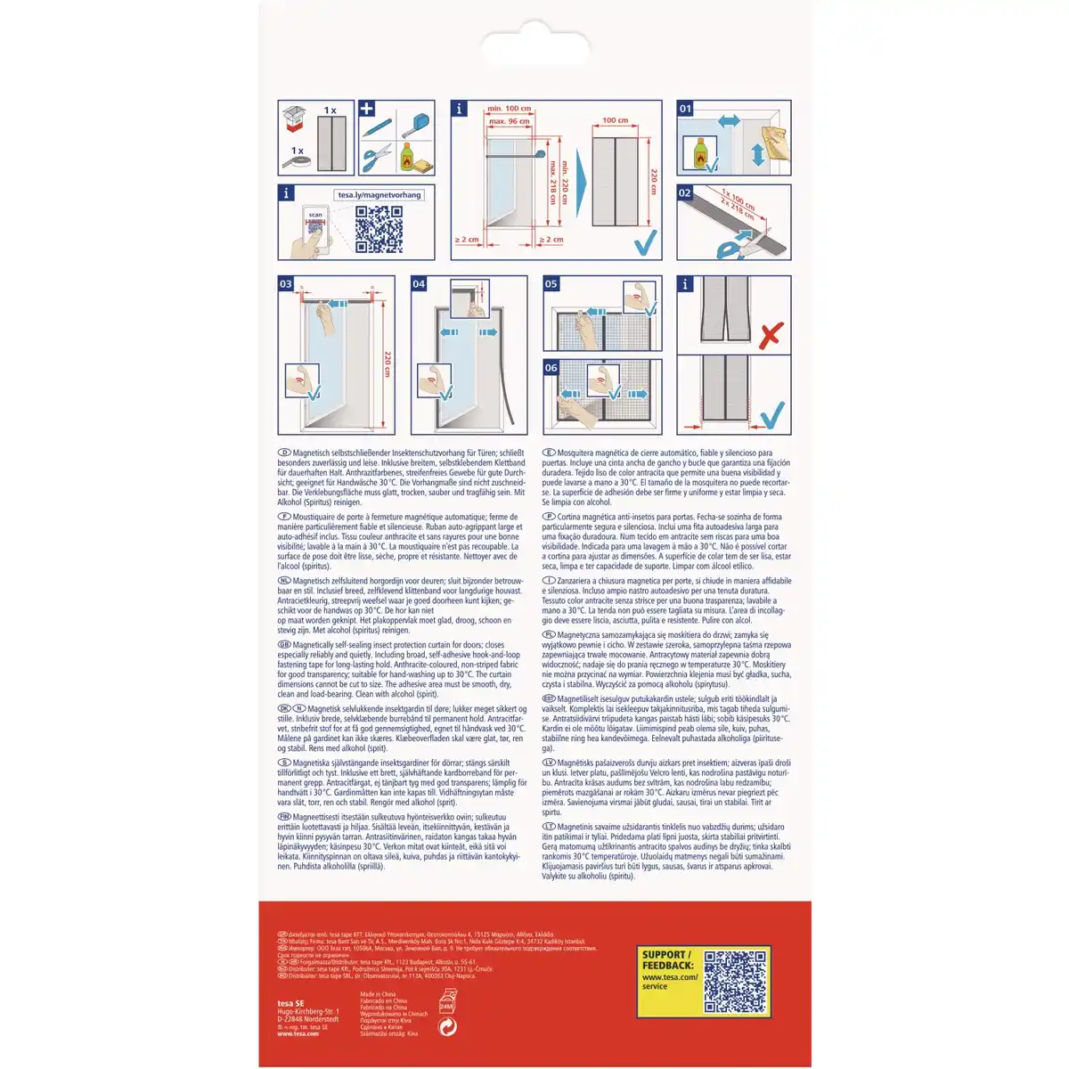 Bild 2 von tesa® Selbstschließender Magnetvorhang 1,00 m x 2,20 m Anthrazit