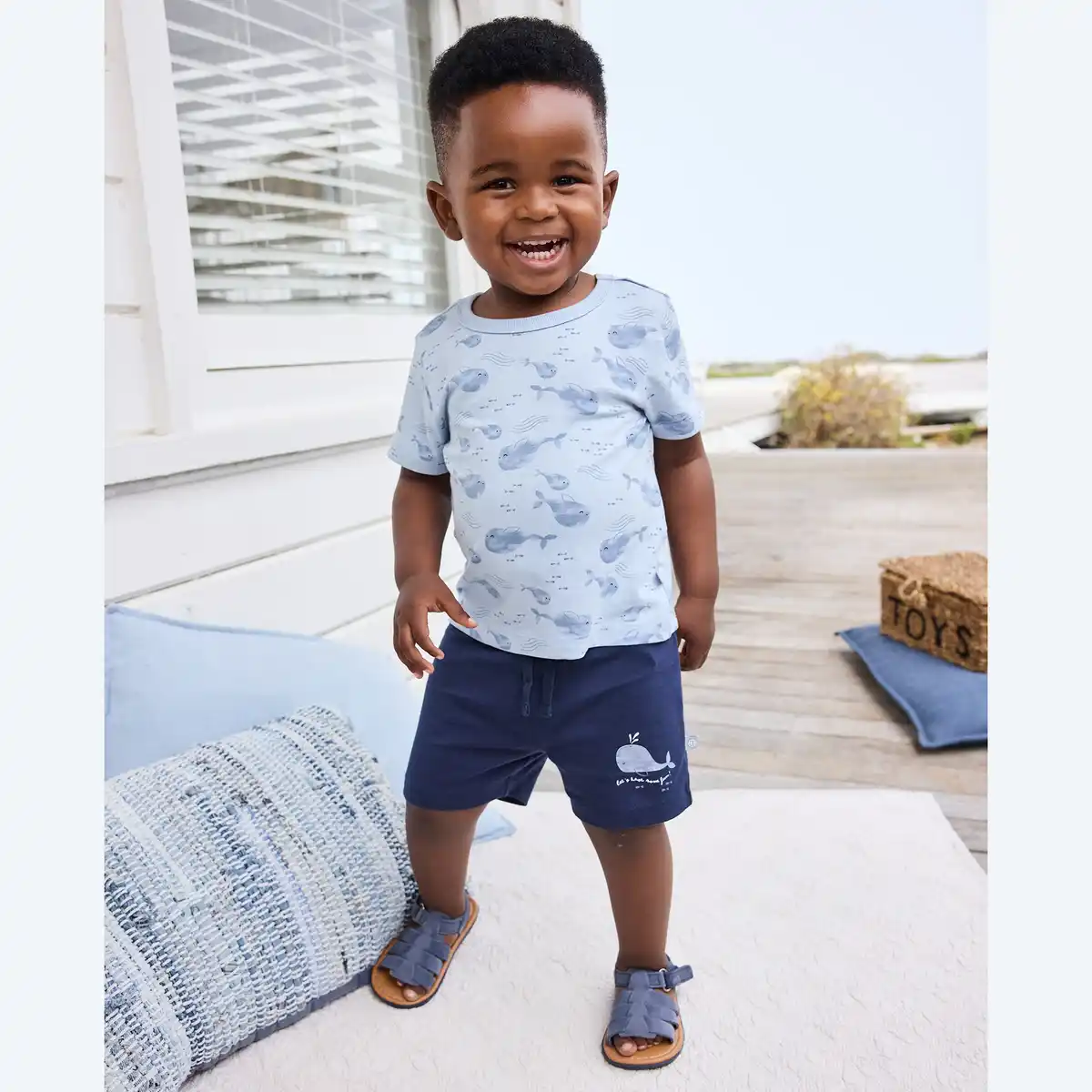 Bild 1 von Baby-Jungen-Set mit Wal-Motiven, 2-teilig