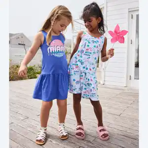 Kinder-Mädchen-Kleid aus Baumwolle, 2er-Pack