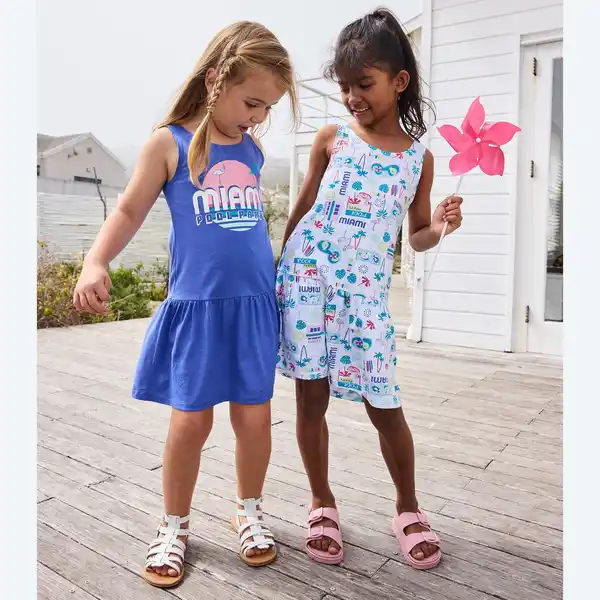 Bild 1 von Kinder-Mädchen-Kleid aus Baumwolle, 2er-Pack