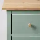 Bild 2 von HEMNES Kommode mit 3 Schubladen, graugrün/hellbraun lasiert 108x96 cm