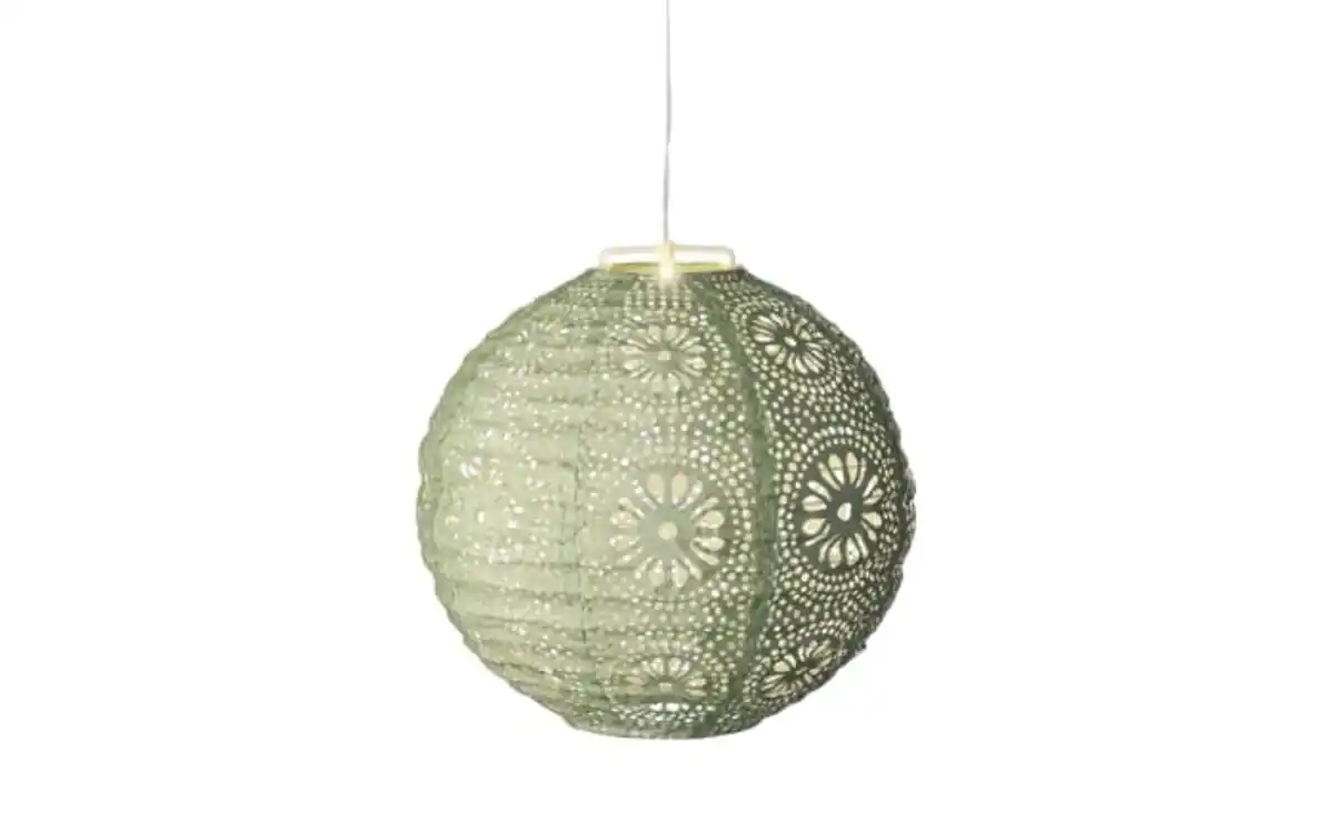 Bild 1 von Solar-Laterne, rund, grün, 25 cm