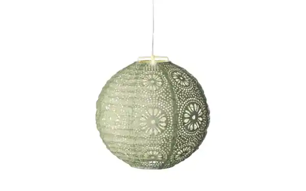 Bild 1 von Solar-Laterne, rund, grün, 25 cm