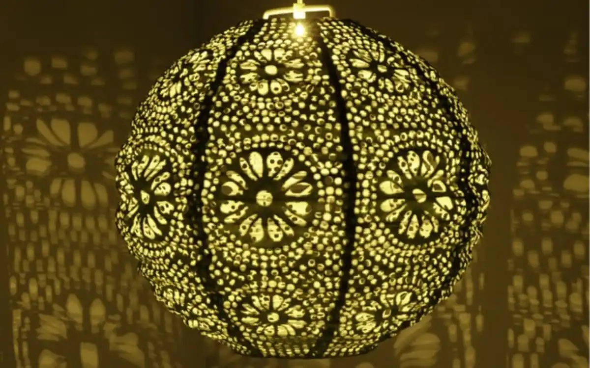 Bild 2 von Solar-Laterne, rund, grün, 25 cm