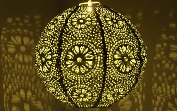 Bild 2 von Solar-Laterne, rund, grün, 25 cm