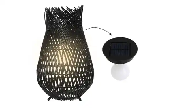 Bild 2 von Solar-Laterne, schwarz, 36 cm