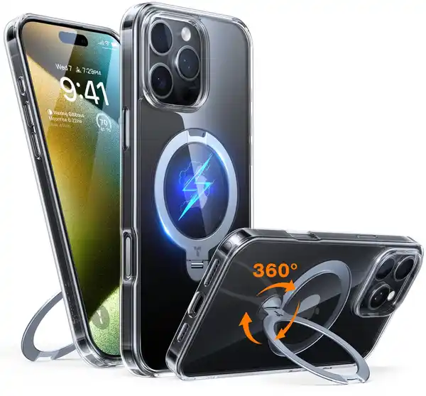 Bild 1 von UPRO Ostand Spin Case für iPhone 16 Pro transparent